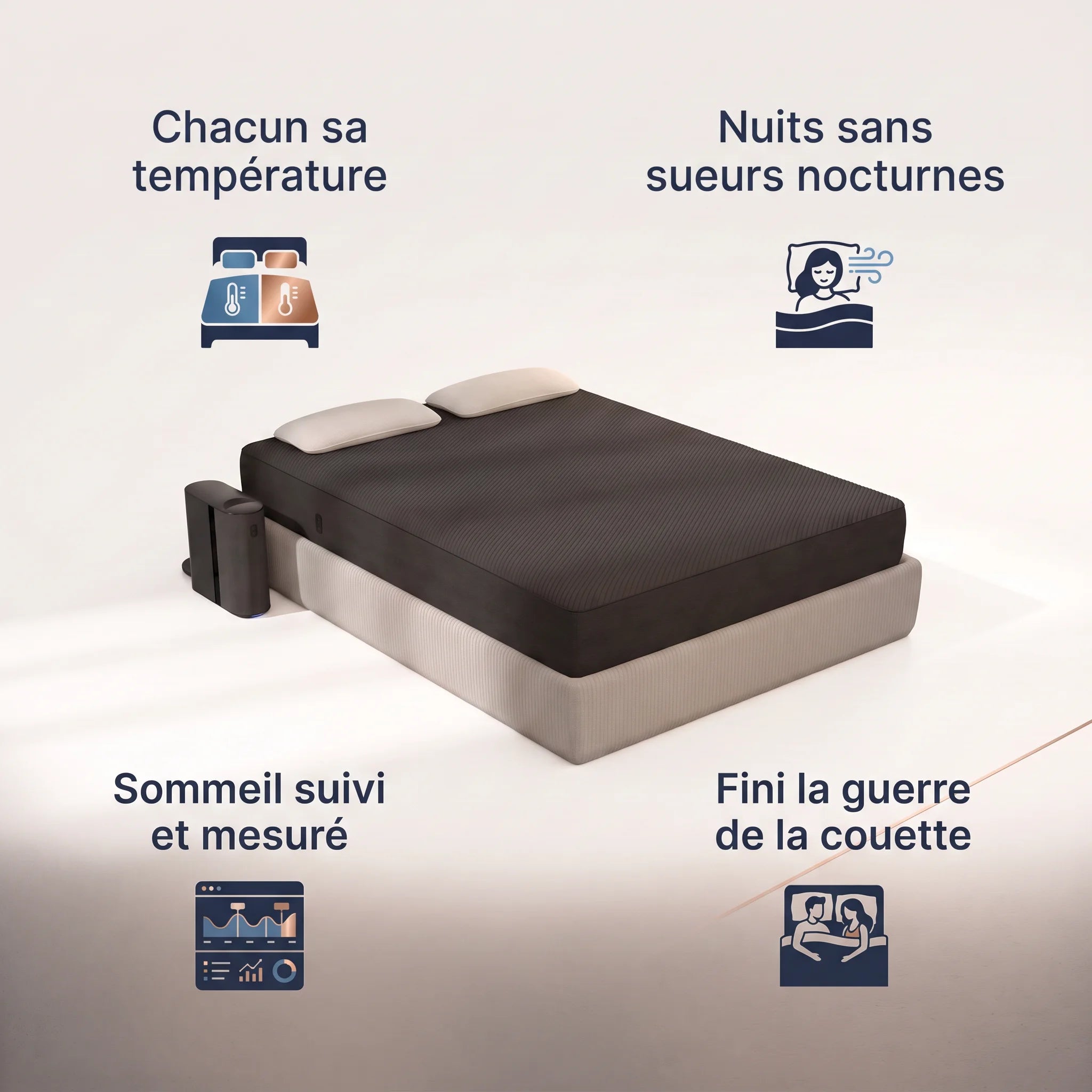 Deux zones, deux températures, un seul lit